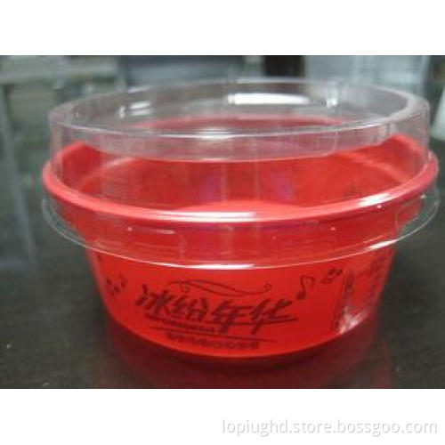 300ml 10oz Clear Plastic Ice Cream Cups For Milk / Salad Cu